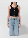 Balmain Button Embellished Cropped Top