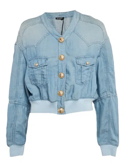 Pre-owned Balmain Cropped Bomber Jacket