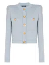 Balmain Knit Cardigan In Blue