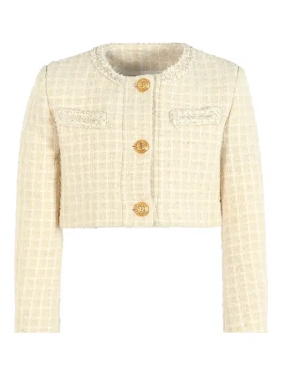 Balmain Cropped Cardigan In Multi