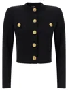 Balmain Cropped Cardigan Sweaters And Cardigans Black In Black