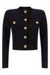 Balmain Cropped Cardigan Sweaters And Cardigans Black In Black