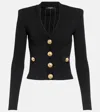 Balmain Cropped Cardigan In Black