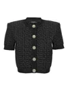 Balmain Pb Labyrinth Knit Cardigan In Black
