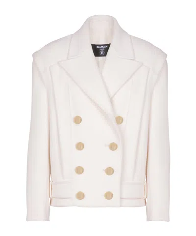 Balmain Cropped Cashmere Reefer Jacket