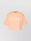 Balmain Orange Cotton Crop T-shirt