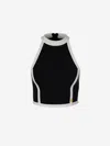 Balmain Two-tone Cropped Top In Black