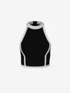 Balmain Two-tone Cropped Top In Bead Detail On The Front