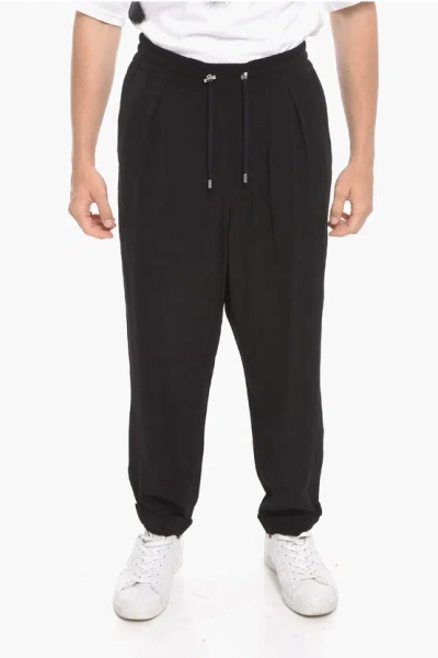 Balmain Black Cotton Track Pants