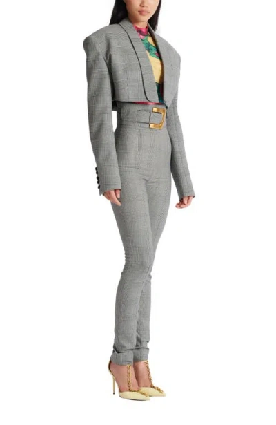 Balmain Cropped Jacket In Gray