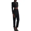 Balmain Cropped Jacket In Grain De Poudre Wool In Black