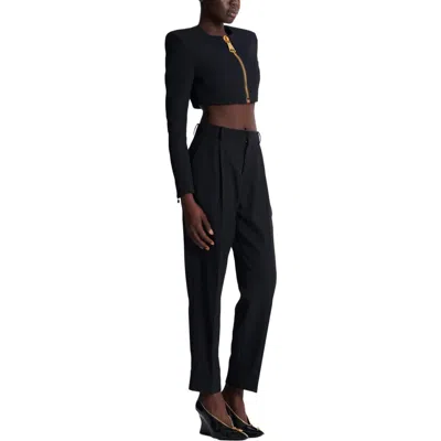 BALMAIN BALMAIN CROPPED JACKET IN GRAIN DE POUDRE WOOL