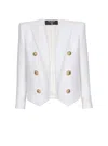 Balmain Cropped Jacket With 6 Buttons In White