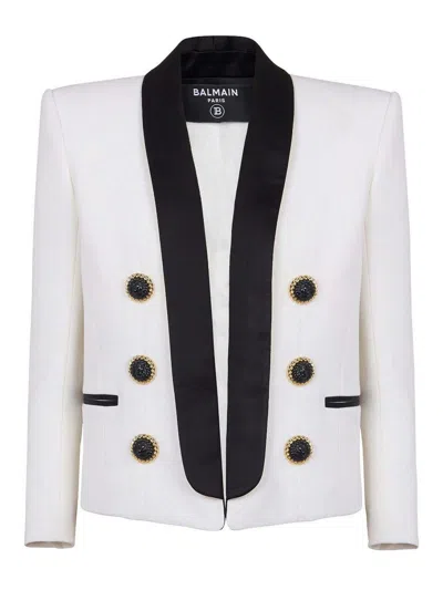 BALMAIN CROPPED JACKET WITH BUTTONS