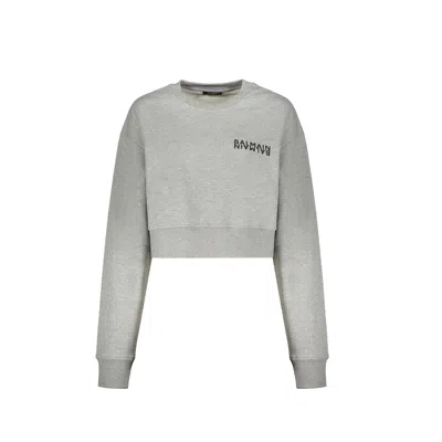 Balmain Modern Gray Crop Hoodie And Comfortable