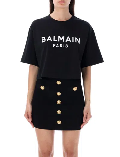 BALMAIN BALMAIN CROPPED LOGO T-SHIRT