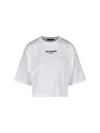 Balmain Cropped Logo T-shirt In White