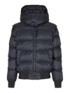 Balmain Short Nylon Jacquard Down Jacket With Black Monogram Men