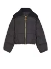 Balmain Cropped Oversized Padded Jacket In Black