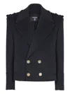 Balmain Virgin Wool-cashmere Reefer Jacket In Blue