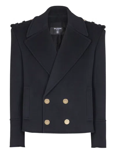 BALMAIN CROPPED REEFER JACKET