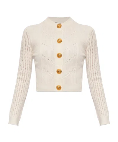 BALMAIN BALMAIN CROPPED KNIT CARDIGAN