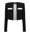 Balmain Panel Cropped Jacket Gold Buttons Sleeves In Black