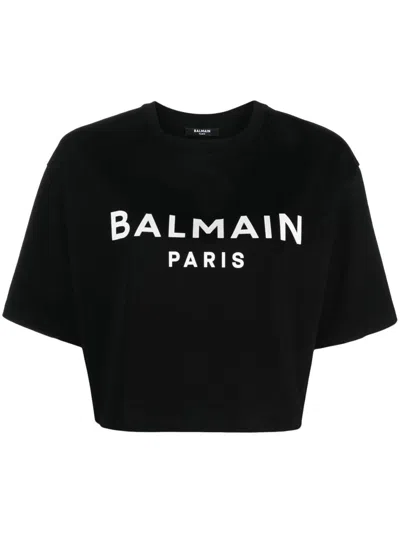 BALMAIN BALMAIN CROPPED SS T-SHIRT CLOTHING
