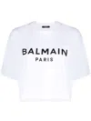 Balmain Cropped Logo T-shirt In White