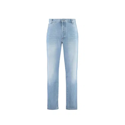 Balmain Cropped Straight Jeans Men In Blue