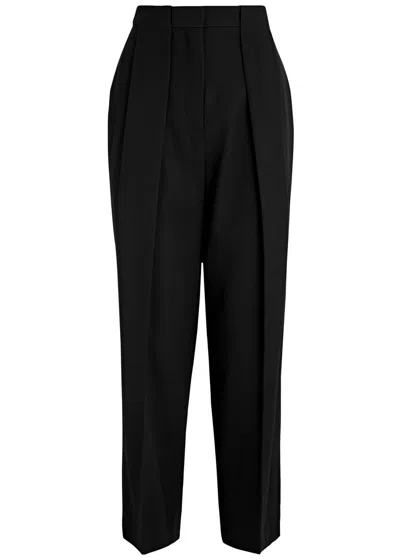 Balmain Cropped Straight-leg Wool Trousers In Black