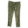 Balmain Cropped Stretch-tulle Flared Pants In Green Sequins In Green