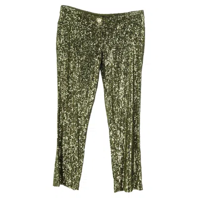 Balmain Cropped Stretch-tulle Flared Pants In Green Sequins