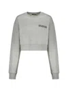 Balmain Cropped Logo Sweatshirt Women In Gray