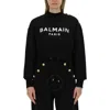 Balmain Women Logo Organic Cotton Cropped Sweatshirt
