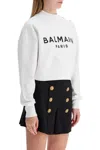 Balmain Cropped Sweatshirt With Buttons In Multi