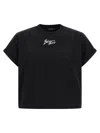 Balmain Cropped Logo Cotton T-shirt In Black
