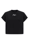 Balmain Cropped Logo Cotton T-shirt In Black