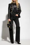 Balmain Printed Logo Cropped T-shirt In Black