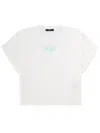 Balmain Mini Cropped T-shirt With Statement Print In White