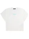 Balmain Mini Cropped T-shirt With Statement Print In White