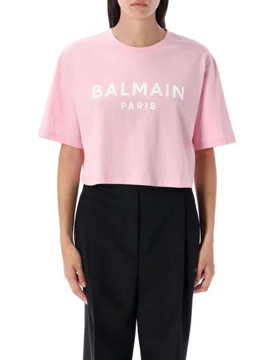 Balmain Cropped Tee Logo