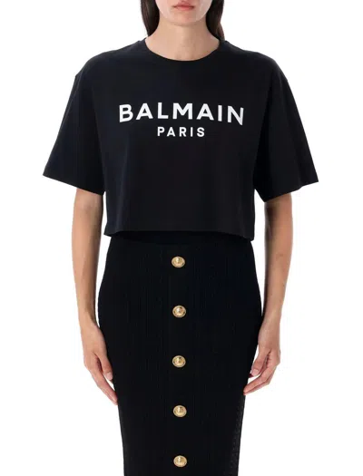 Balmain Cropped Tee Logo