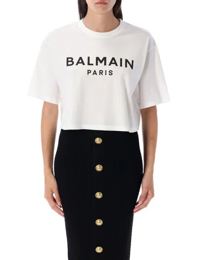 Balmain Cropped Tee Logo