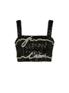 Balmain Sequinned Cropped Top In Black