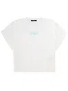 Balmain Mini Cropped T-shirt With Statement Print In White