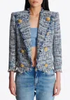 Balmain Cropped Tweed Edge-to-edge Jacket
