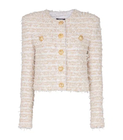 BALMAIN CROPPED TWEED JACKET