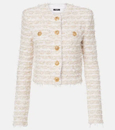 BALMAIN CROPPED TWEED JACKET