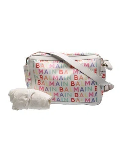 Pre-owned Balmain Crossbody Bag In White